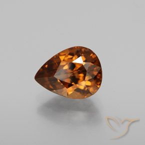 Zircon Orange terre naturelle En forme de poire, 2.15 ct, VVS
