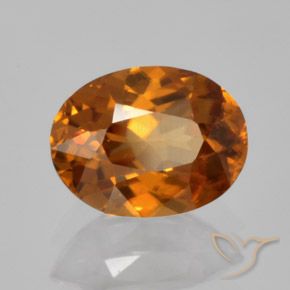 Zircon Orange moyen-foncé naturelle ovale, 1.77 ct, VVS