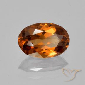 Zircon Orange foncé naturelle ovale, 1.49 ct, VVS