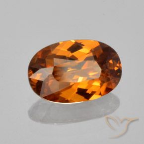 Zircon Orange brunâtre foncé naturelle ovale, 1.67 ct, VVS-VS