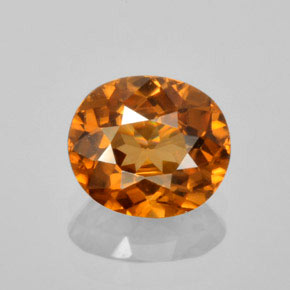 Zircon Orange naturelle Coupe ovale, 1.55 ct, VVS