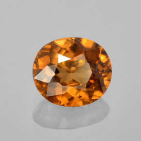 Zircon Orange naturelle Coupe ovale, 1.55 ct, VVS