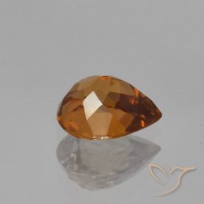 Zircon Orange moyen-foncé naturelle En forme de poire, 1.79 ct, VVS-VS