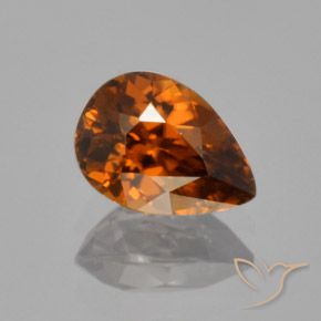 1.87ct Naturel Orange brunâtre foncé Zircon, En forme de poire, VVS