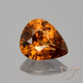 1.98ct Naturel Orange moyen-foncé Zircon, En forme de poire, VVS-VS
