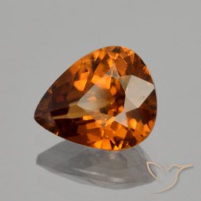 Zircon Orange moyen-foncé naturelle En forme de poire, 1.98 ct, VVS-VS