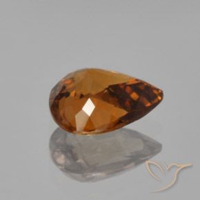 Zircon Orange moyen-foncé naturelle En forme de poire, 1.98 ct, VVS-VS
