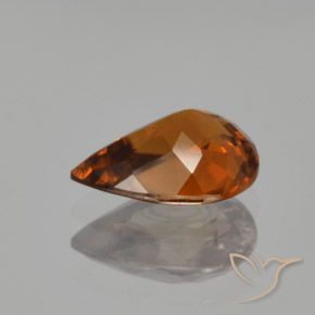 Zircon Orange brunâtre foncé naturelle En forme de poire, 1.73 ct, VVS