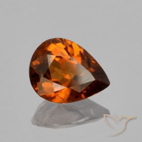 Zircon Orange brunâtre foncé naturelle En forme de poire, 1.43 ct, VVS