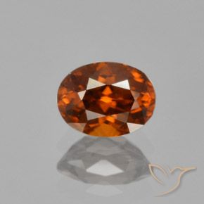 1.22ct Naturel Orange rougeâtre Zircon, ovale, VVS