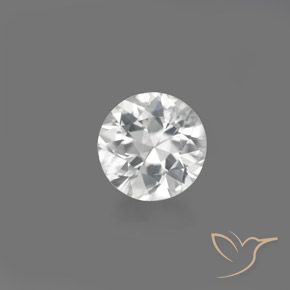 Zircon blanc naturelle coupe roude, 1,36 ct, VVS-VS