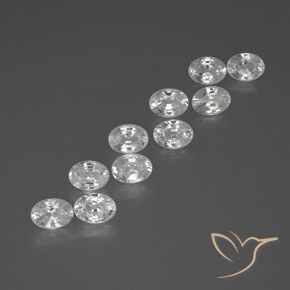 12.89ctw Naturel Blanc Zircon, ovale, VS