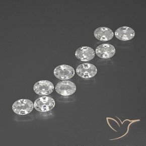 12.03ctw Naturel Blanc Zircon, ovale, VS
