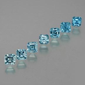 Achetez naturel ct bleue zircon gems, taille émeraude, en provenance cambodge chez gemselect. en stock, livraison internationale!