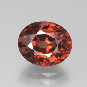 Zircon Rose Orange naturelle Coupe ovale, 6.45 ct, VVS-VS
