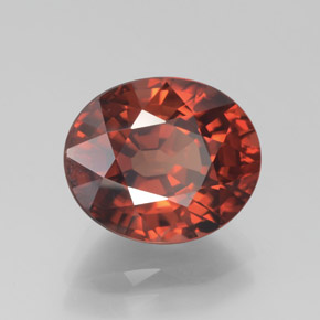 Zircon Rose Orange naturelle Coupe ovale, 6.45 ct, VVS-VS
