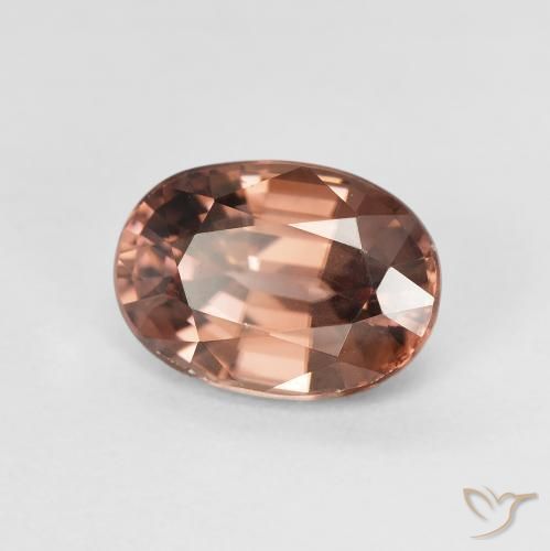 Zircon Marron cannelle léger naturelle ovale, 2.74 ct, VVS-VS