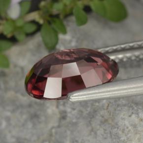 Zircon rouge merlot naturelle coupe ovale, 2,97 ct, VVS