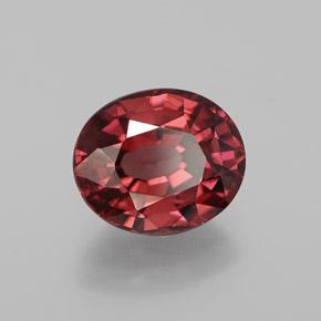 Zircon rouge naturelle coupe ovale, 2,65 ct, VVS