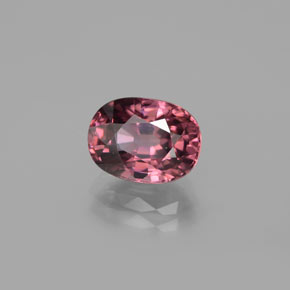 Zircon rose naturelle coupe ovale, 3,71 ct, VVS