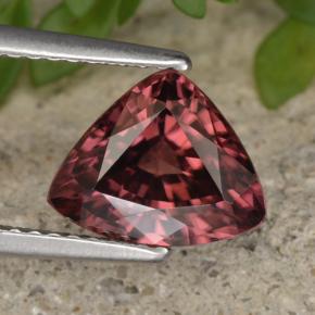 Zircon Rouge foncé naturelle Trillion, 3.10 ct, VVS