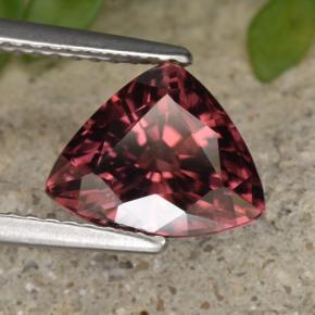 Zircon Rouge foncé naturelle Trillion, 3.10 ct, VVS