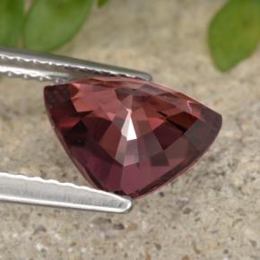 Zircon Rouge foncé naturelle Trillion, 3.10 ct, VVS