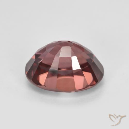 Zircon Rouge moyen-foncé naturelle ovale, 2.92 ct, VS