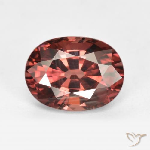 2.96ct Naturel Rouge merlot Zircon, ovale, VS