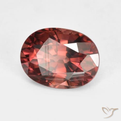 Zircon Rouge merlot naturelle ovale, 2.96 ct, VS