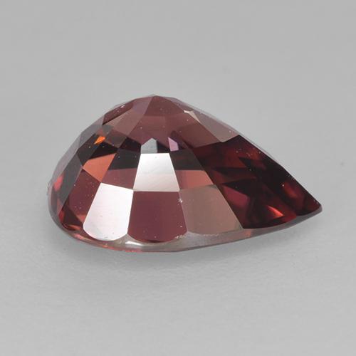 Zircon rouge naturelle en forme de poire, 2,75 ct, VVS