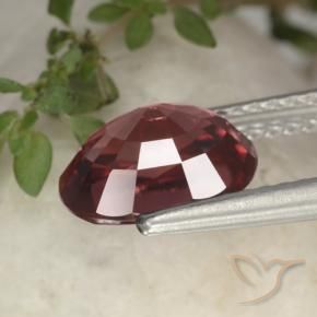 Zircon rouge naturelle coupe ovale, 3,10 ct, VVS