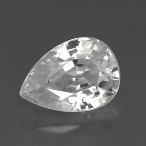 Zircon Blanc naturelle En forme de poire, 12.35 ct, VVS