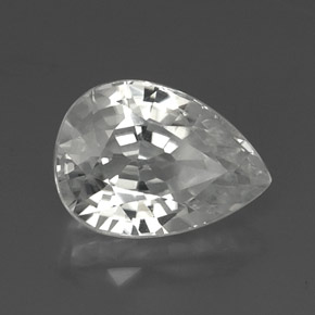 Zircon Blanc naturelle En forme de poire, 12.35 ct, VVS
