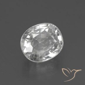 Zircon Blanc naturelle ovale, 2.76 ct, VS