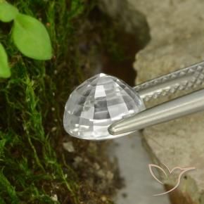 Zircon Blanc chaud naturelle ovale, 3.16 ct, VS