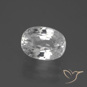Zircon Blanc naturelle ovale, 3.04 ct, VVS