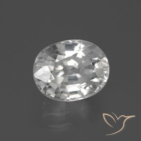 Zircon Blanc naturelle ovale, 3.00 ct, VS