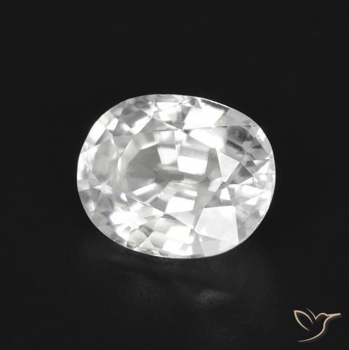 Zircon Blanc naturelle ovale, 3.04 ct, VVS-VS