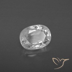 Zircon Blanc naturelle ovale, 3.35 ct, VVS-VS