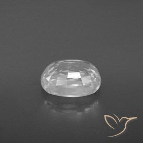 Zircon Blanc naturelle ovale, 3.35 ct, VVS-VS