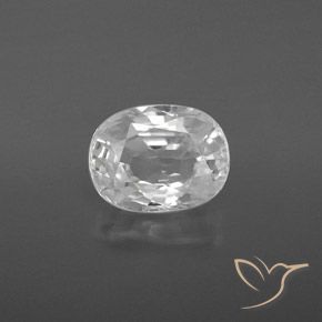 3.12ct Naturel Blanc Zircon, ovale, VVS-VS