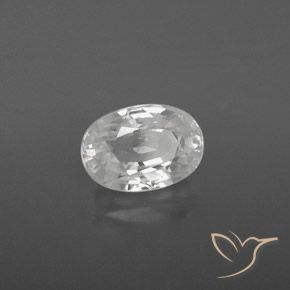 Zircon Blanc naturelle ovale, 2.95 ct, VVS