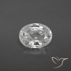 3.21ct Naturel Blanc Zircon, ovale, VS