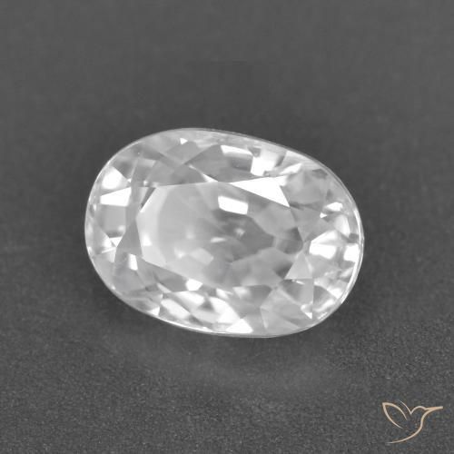 Zircon Blanc naturelle ovale, 3.07 ct, VS