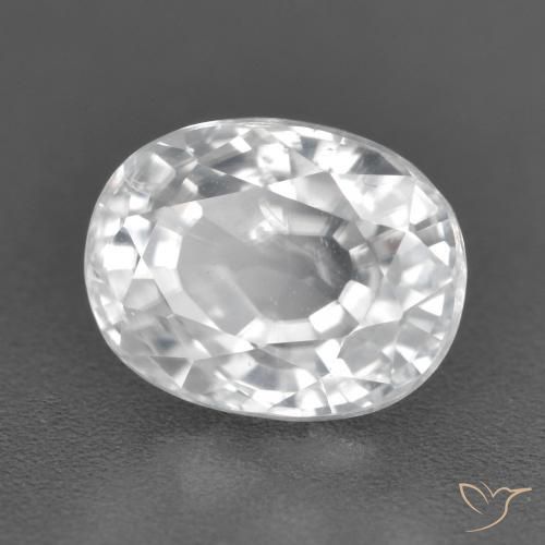 Zircon Blanc naturelle ovale, 3.28 ct, VS