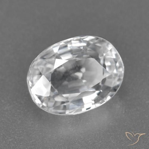 Zircon Blanc naturelle ovale, 3.06 ct, VVS