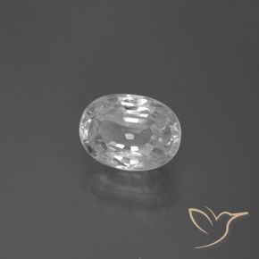 Zircon Blanc naturelle ovale, 3.17 ct, VS