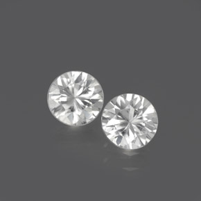 Achetez naturel ct Blanc Zircon gems, Coupe roude, En provenance Cambodge chez GemSelect. En stock, livraison internationale!