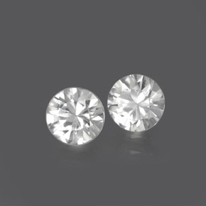 Achetez naturel ct Blanc Zircon gems, Coupe roude, En provenance Cambodge chez GemSelect. En stock, livraison internationale!